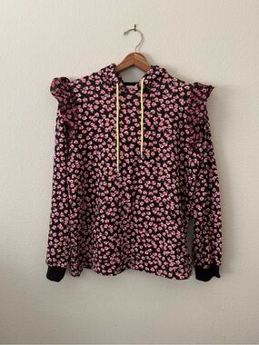 Sandy Liang x Target Ditsy Floral Ruffle Shoulder Hoodie Sweatshirt